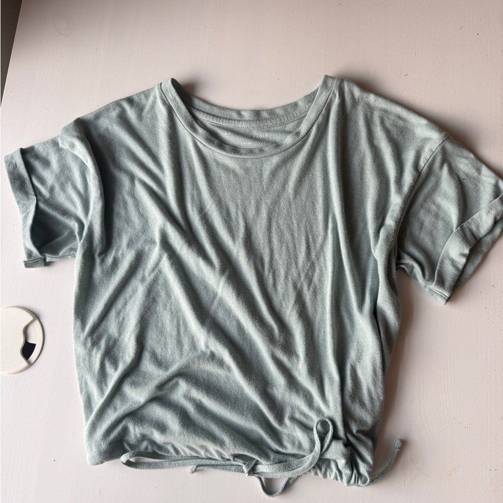 American Eagle Outfitters Light Green Crop Top